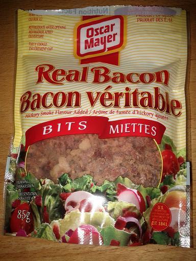 Des miettes de VRAI bacon! WOW!