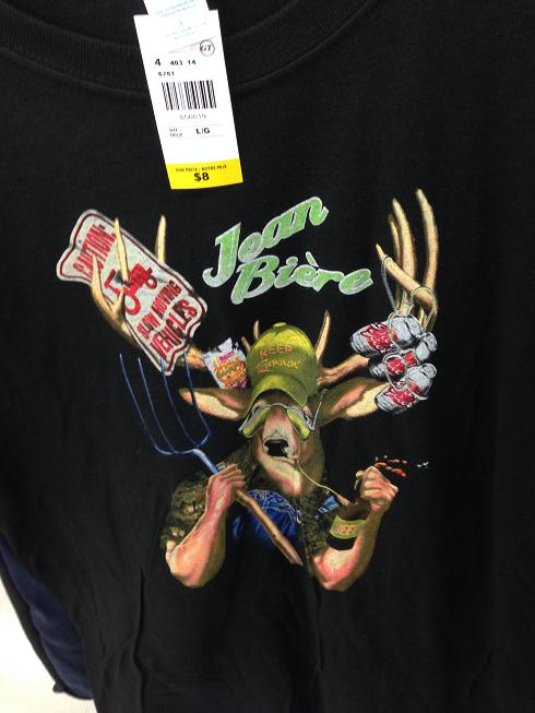 Jean Bière? J'la pogne pas... Voyons... AH! John Beer? Genre de joke avec John Deer mais traduite en français? MEGA respect de la loi 101 Tigre Géant! Deux pouces en l'air! 