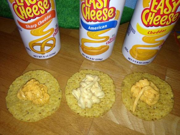 1- Sharp Cheddar (Cheddar aiguisé) 2- American (Américain) 3- Cheddar (Cheddar)